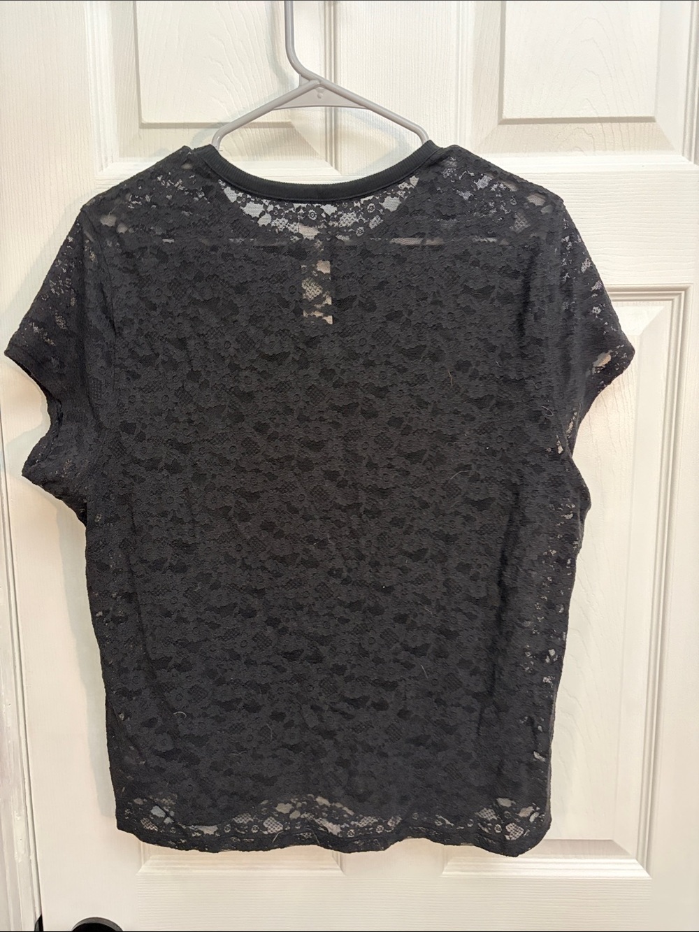 aerie Black Lace Short Sleeve Tee - Picture 4 of 4